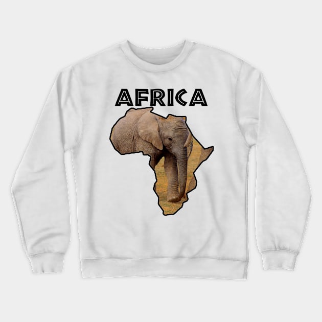 African Wildlife Continent Elephant Calf Crewneck Sweatshirt by PathblazerStudios